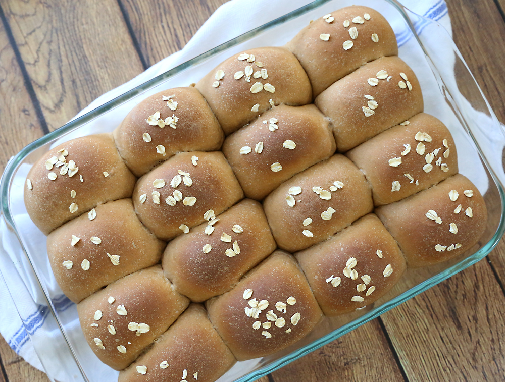 A 9x13 pan full of sweet molasses brown rolls