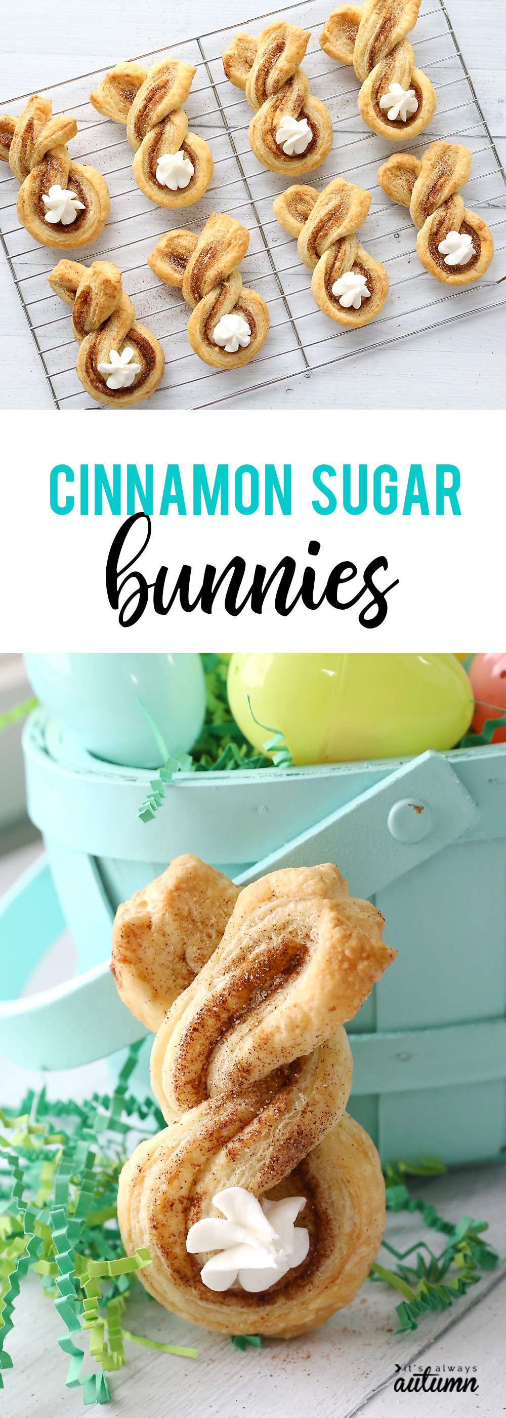 Cinnamon sugar Easter bunny twists are a fun, easy Easter treat to make with your kids.
