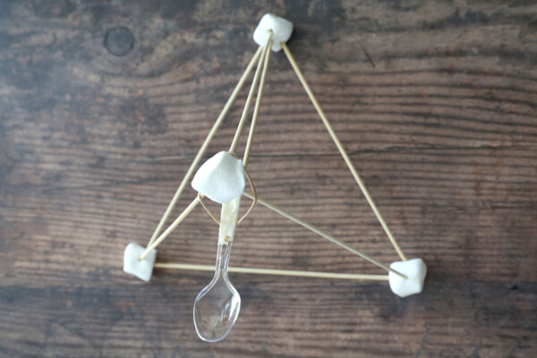 Completed marshmallow catapult