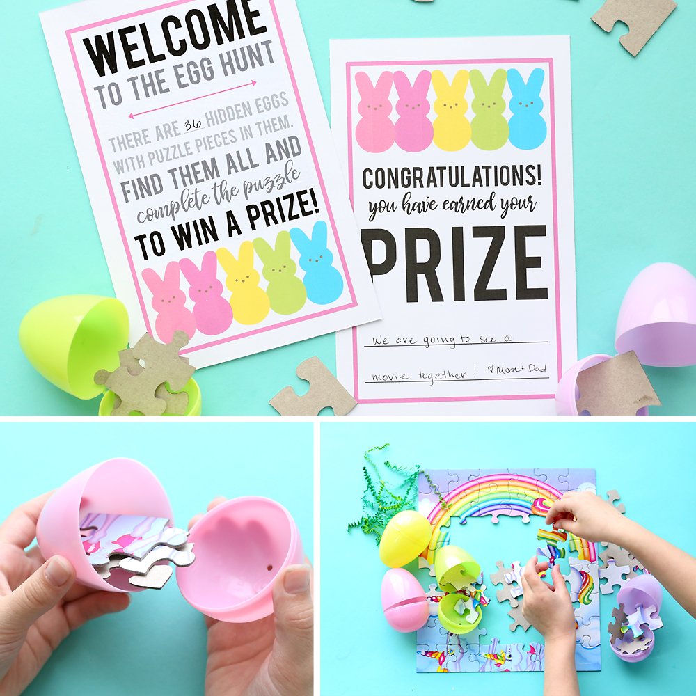 Puzzle Easter egg hunt printable