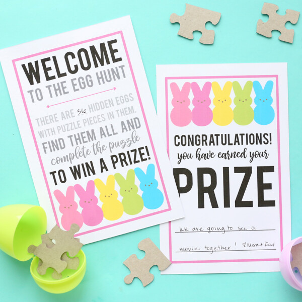 Puzzle Easter egg hunt printable