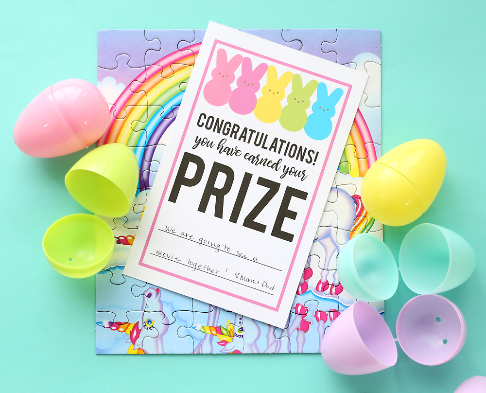 Complete puzzle with Prize printable