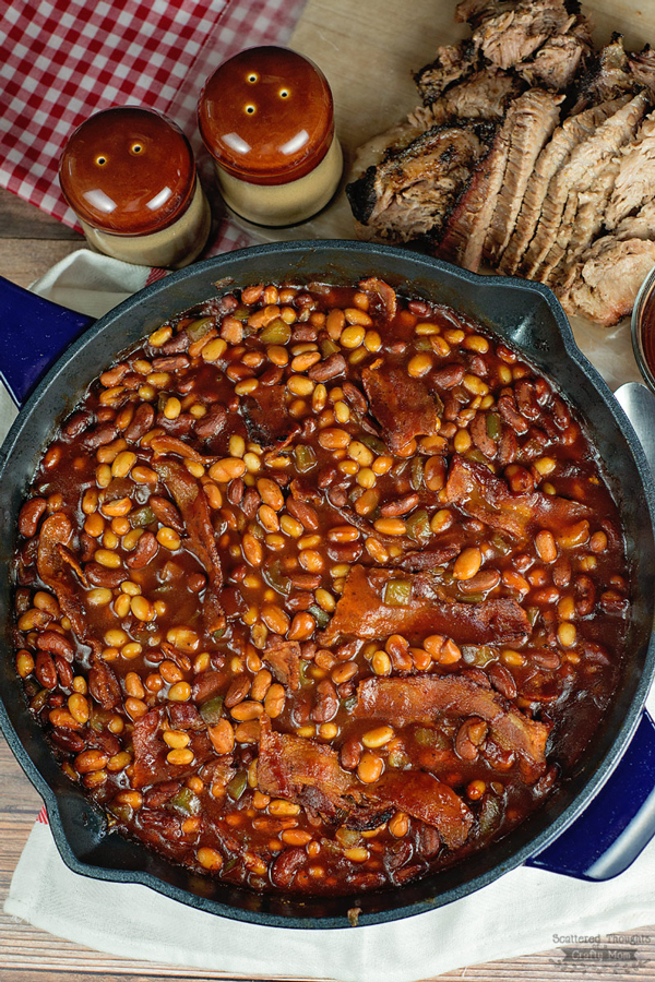 BBQ bacon baked beans camping recipe