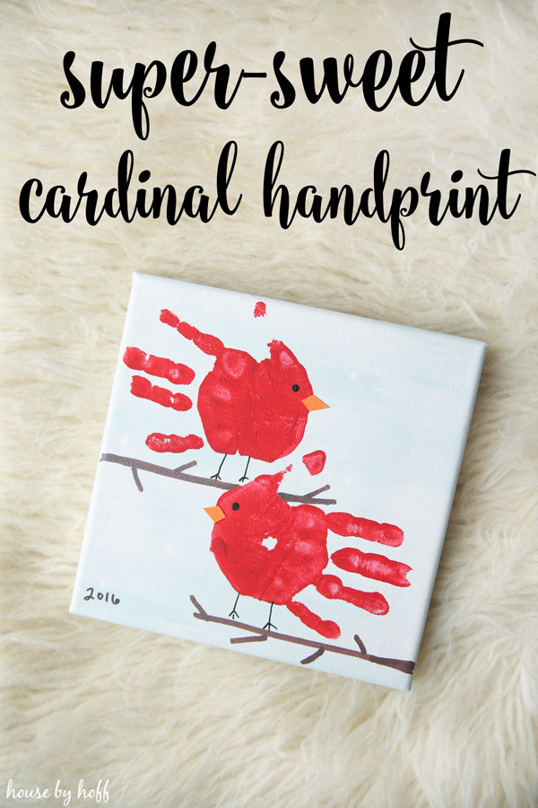 Cute cardinal handprint art! 30 best handpring + footprint projects.