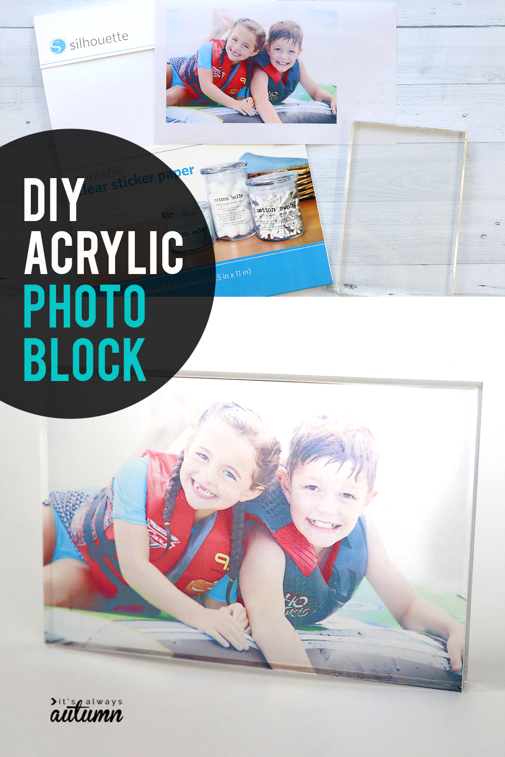 DIY acrylic photo block