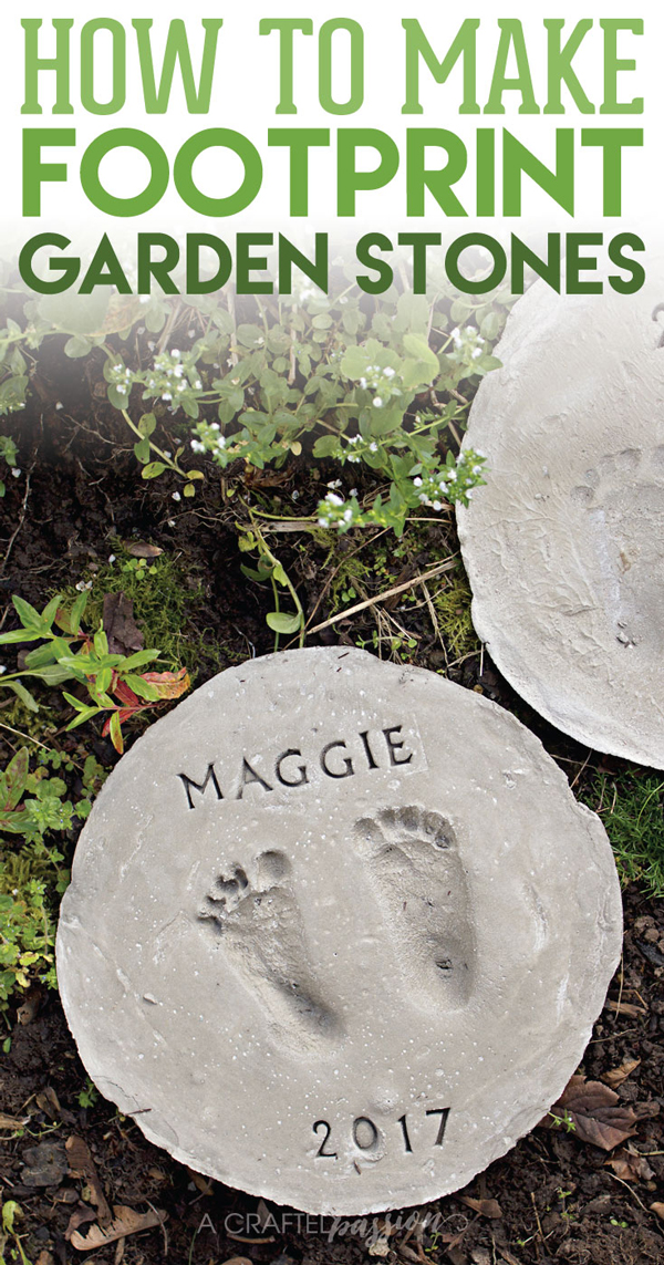 Cute footprint stepping stones DIY | 30 best handprint and footprint projects