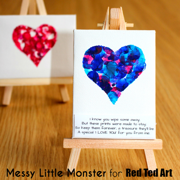 Fingerprint heart artwork | 30 best handprint art ideas