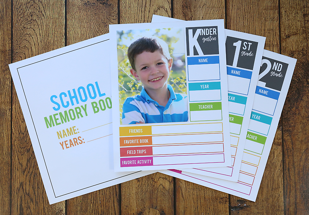 School memory book printable pages