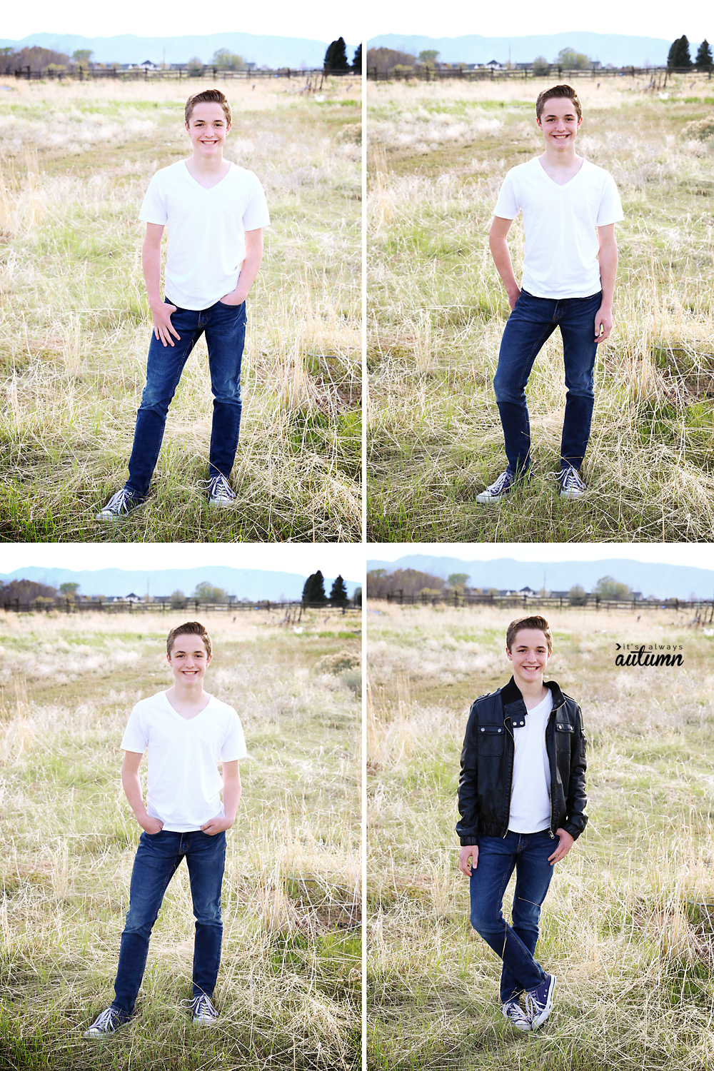 A boy standing in a field