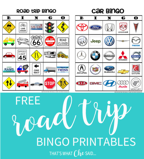 Road trip bingo printables | Best ideas for road trips with kids