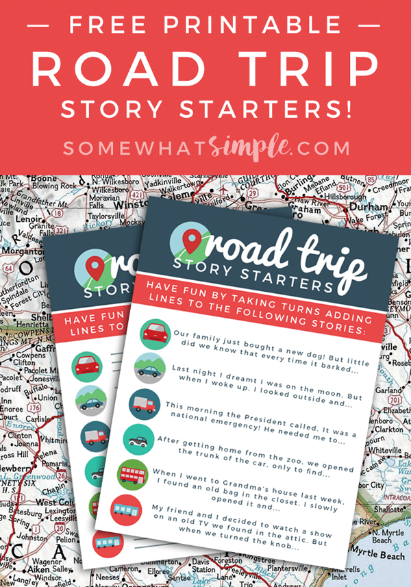 Road trip story starter printables | Best activities for road trips with kids