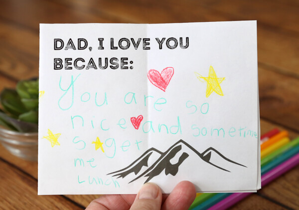 Adorable printable Father's Day card for kids to color - It's Always Autumn