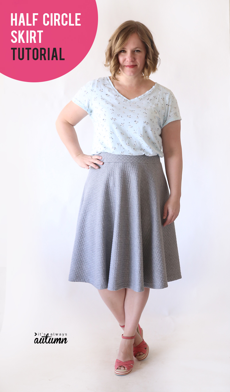 Learn how to make a half circle skirt in any size! This skirt is easy to sew and flattering on everyone.