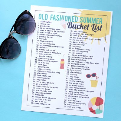 How to give your kids an old fashioned summer {printable bucket list}