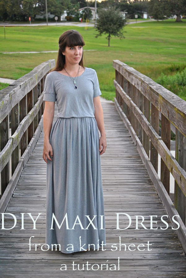 DIY maxi dress made from bed sheet: maxi dress patterns