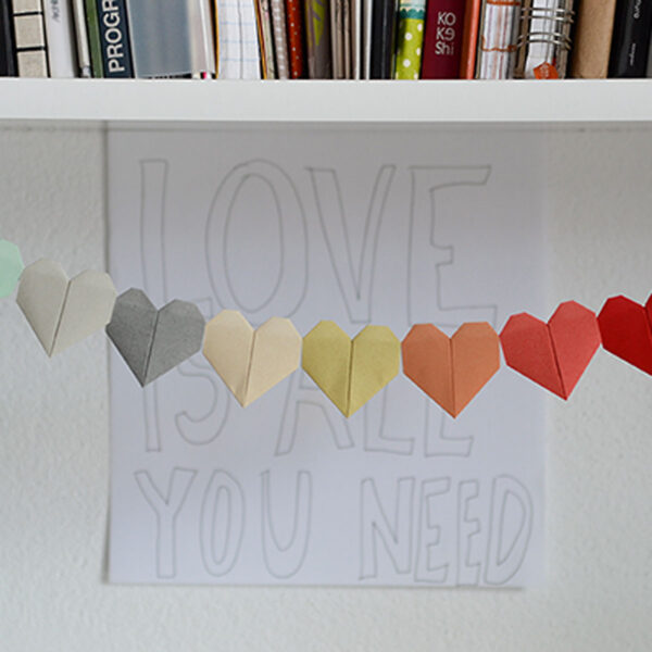 Origami hearts.