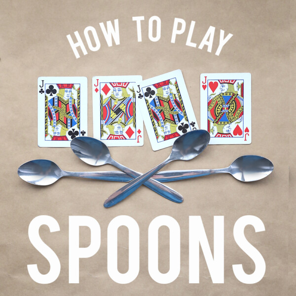 Playing cards and spoons with words: how to play spoons