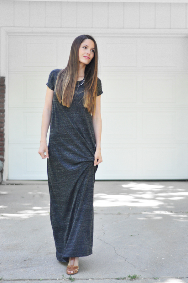 Easy t-shirt maxi dress pattern