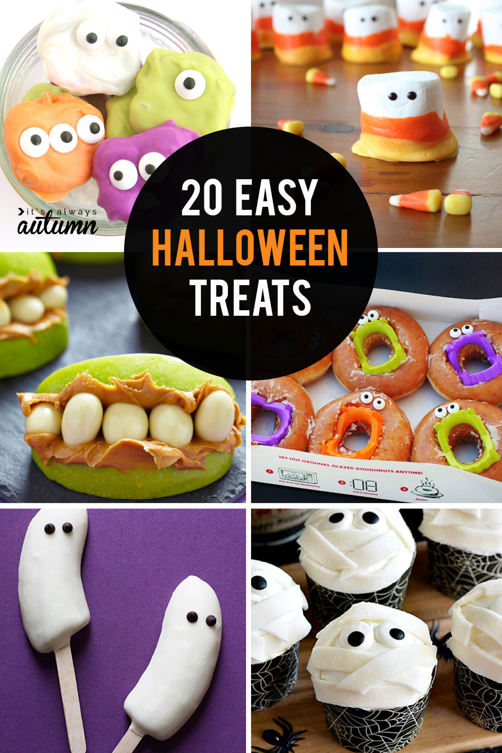 Collage of easy Halloween treats