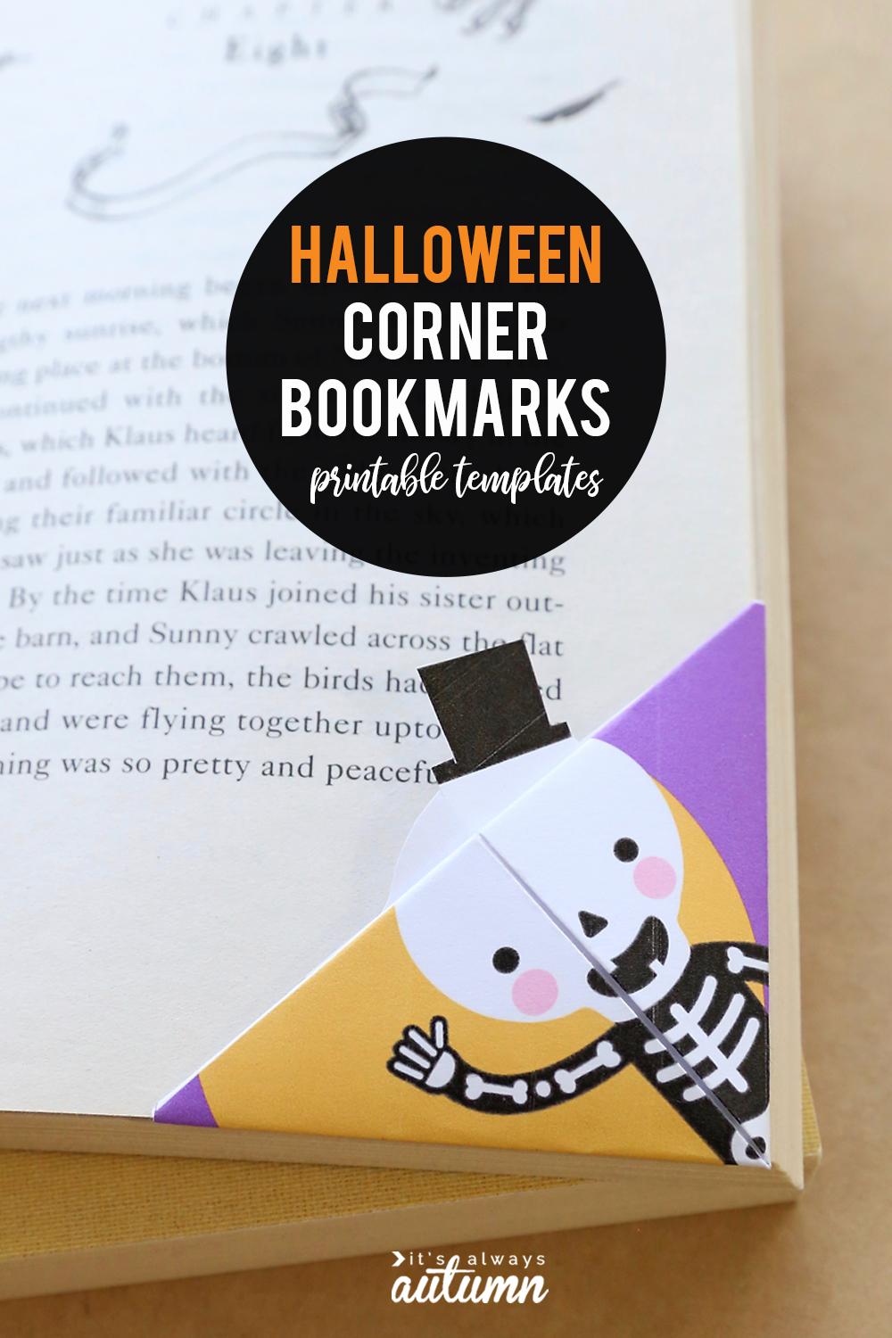 Skeleton corner bookmark