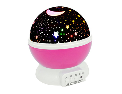 Nightlight that shows moon and stars