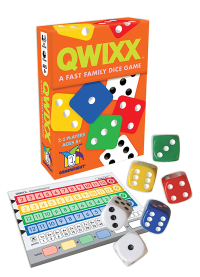 Qwixx game and dice
