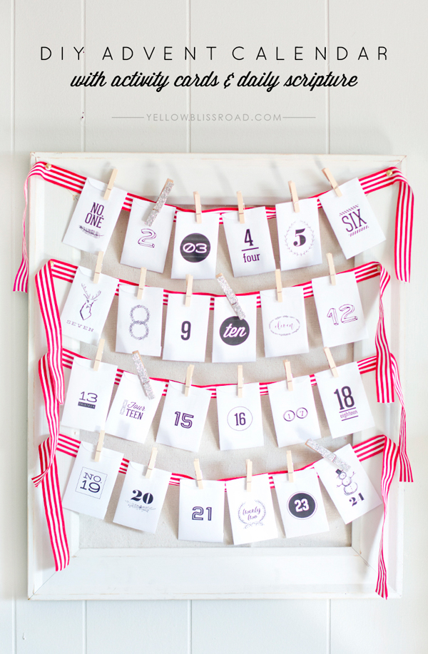 Printable Christmas advent calendar