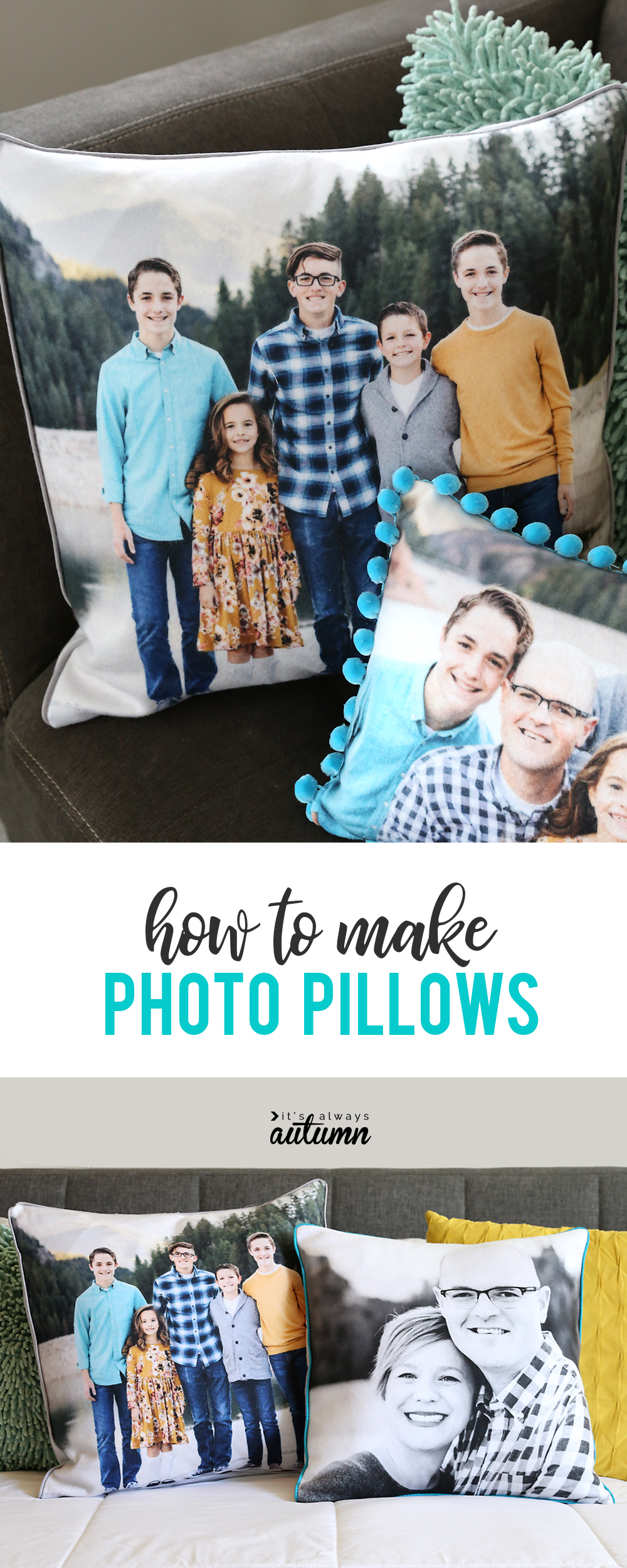 How to make custom photo pillows with your favorite pictures.