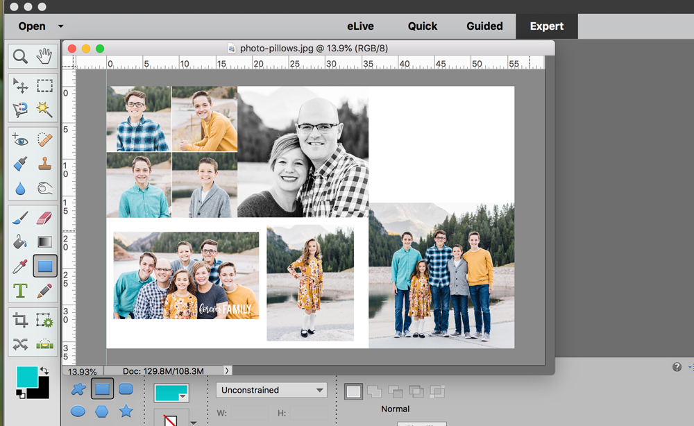 Making photo collage in Photoshop Elements
