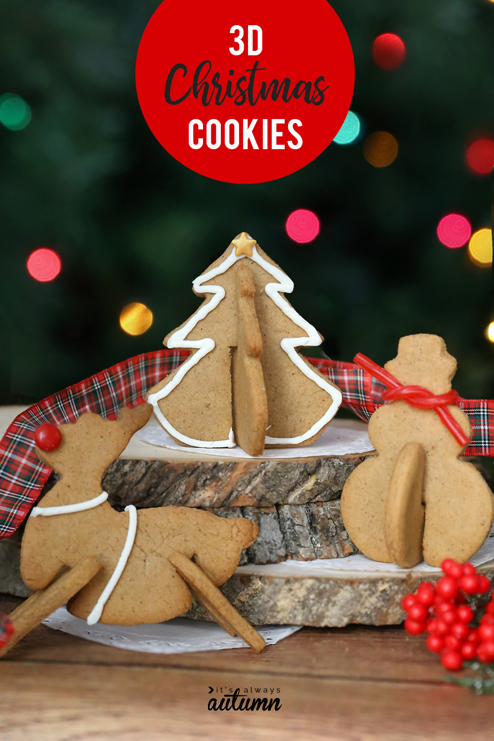 Make adorable 3D gingerbread Christmas cookies! - It's Always Autumn