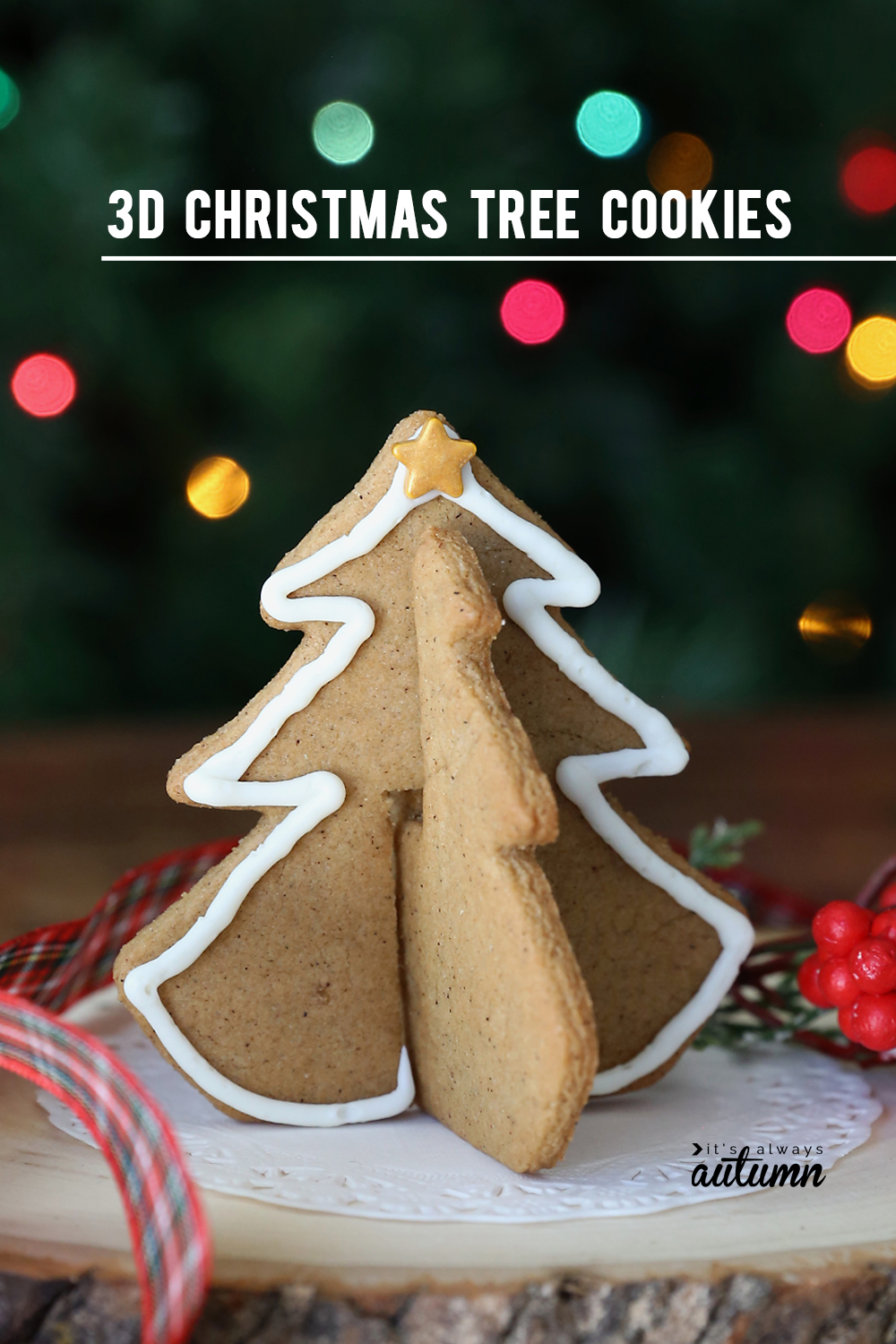 3D Christmas tree gingerbread cookie