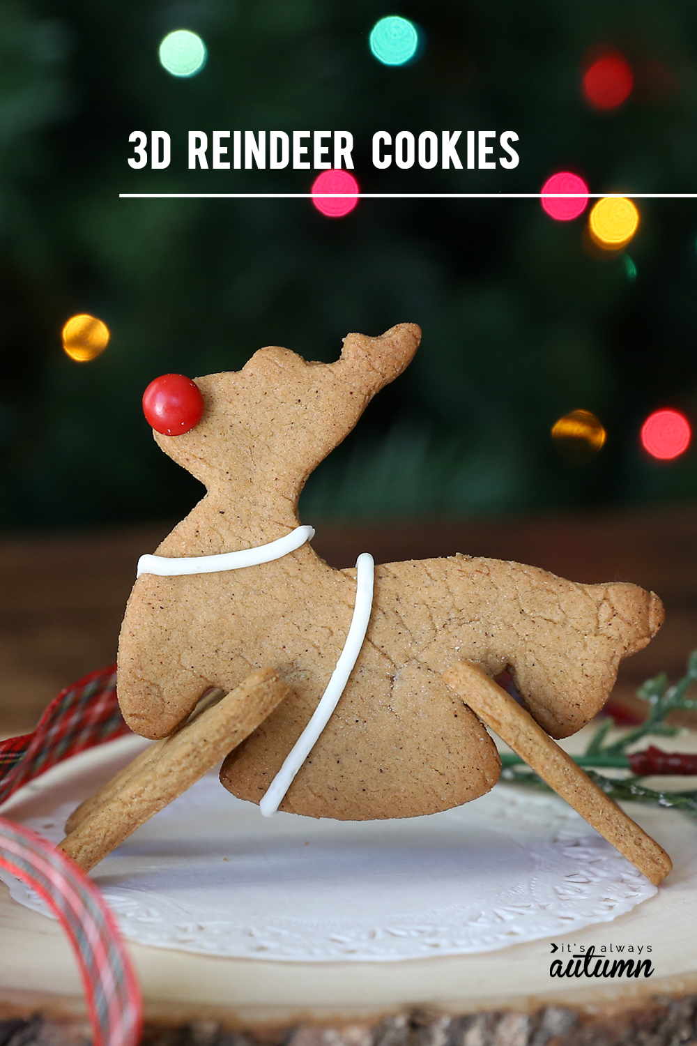 3D reindeer gingerbread cookie