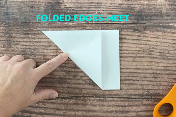 Folded to make a triangle