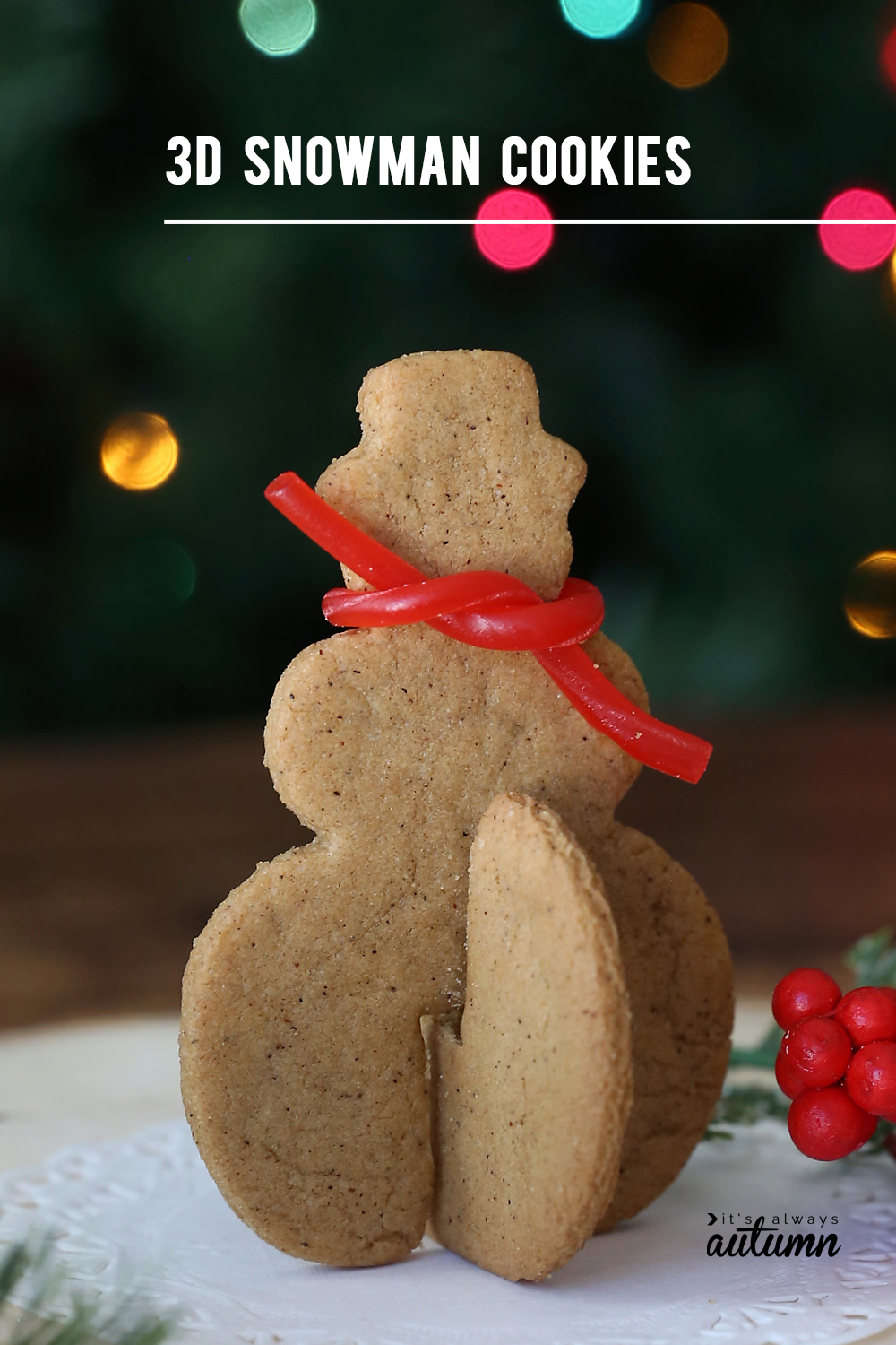 3D snowman gingerbread cookie