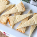 Wedge shaped shortbread cookies on a plate