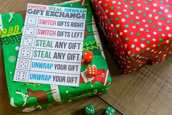 Switch, steal, unwrap gift exchange printable instructions