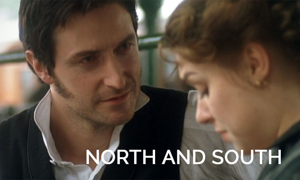 Richard Armitage looking at a woman in the movie North and South