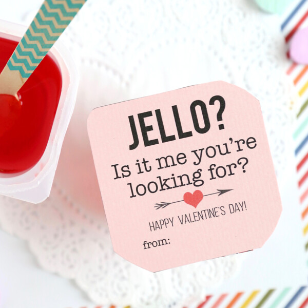 Cute classroom Valentine idea! Printable jello Valentines.