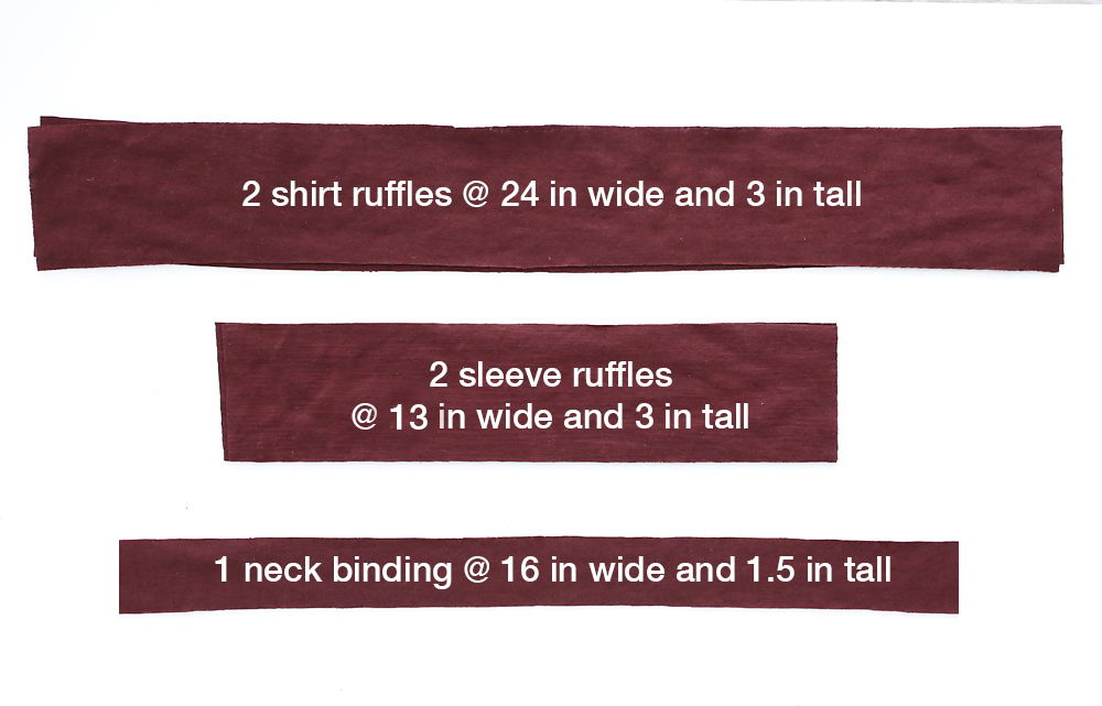Ruffle tee ruffle pieces and neckbinding