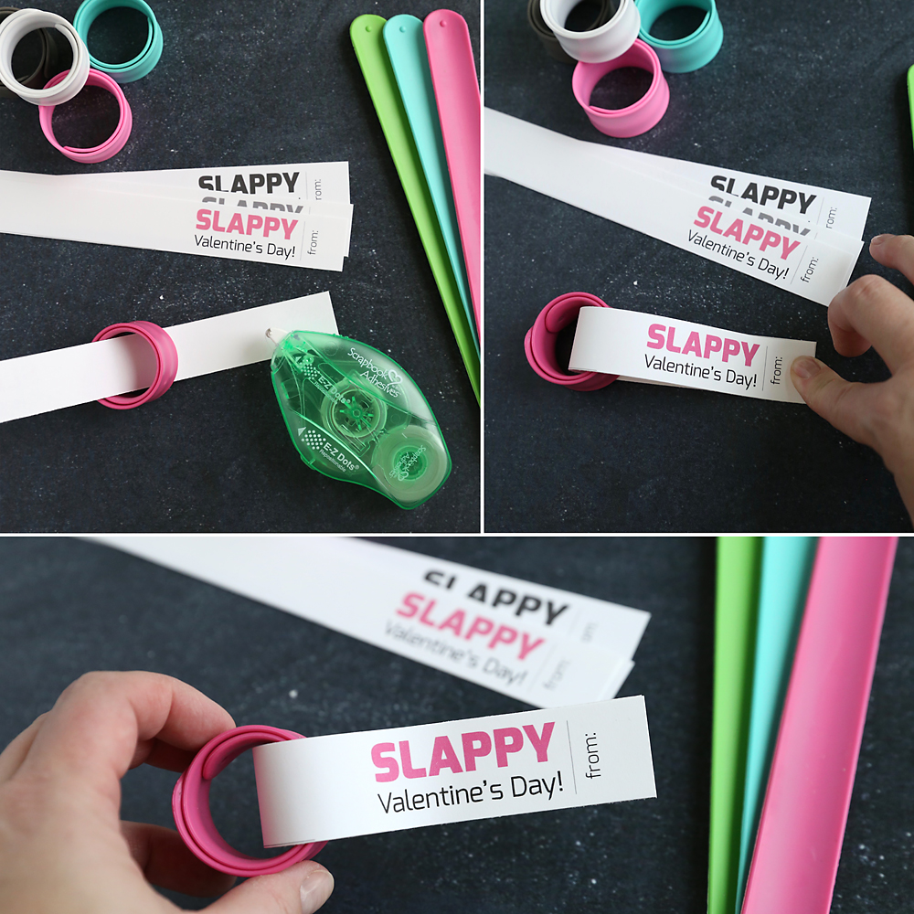 slap bracelet valentine card diy printable 3