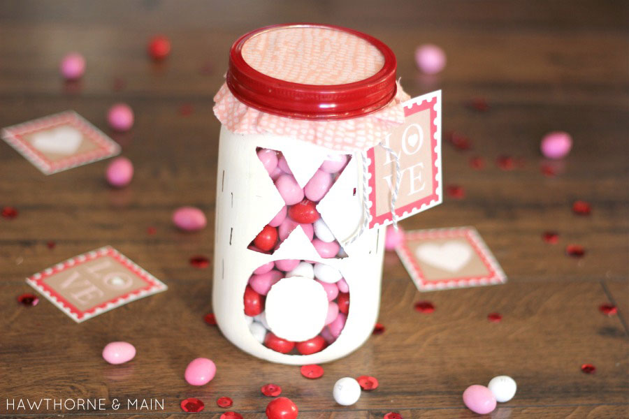 Valentines day mason jar