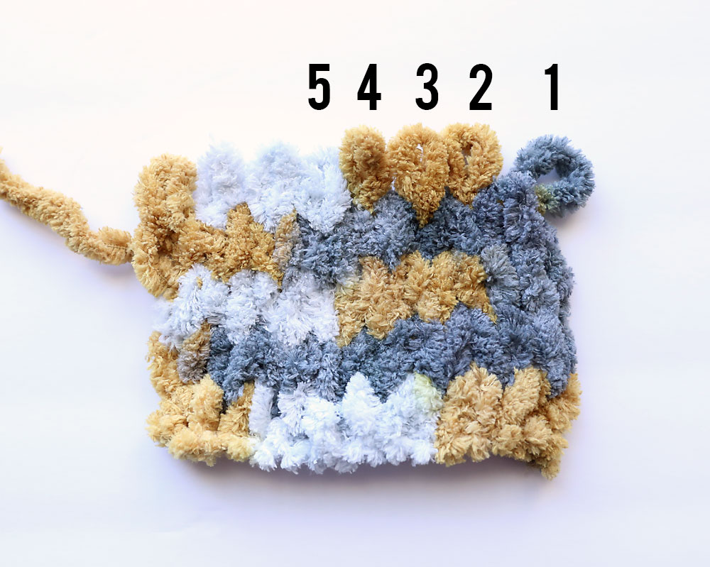 Loop yarn knit into a rectangle