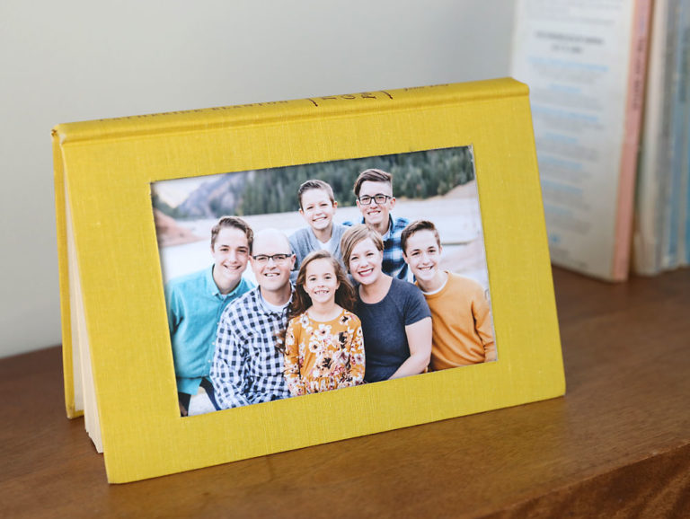 DIY book picture frame easy photo craft idea
