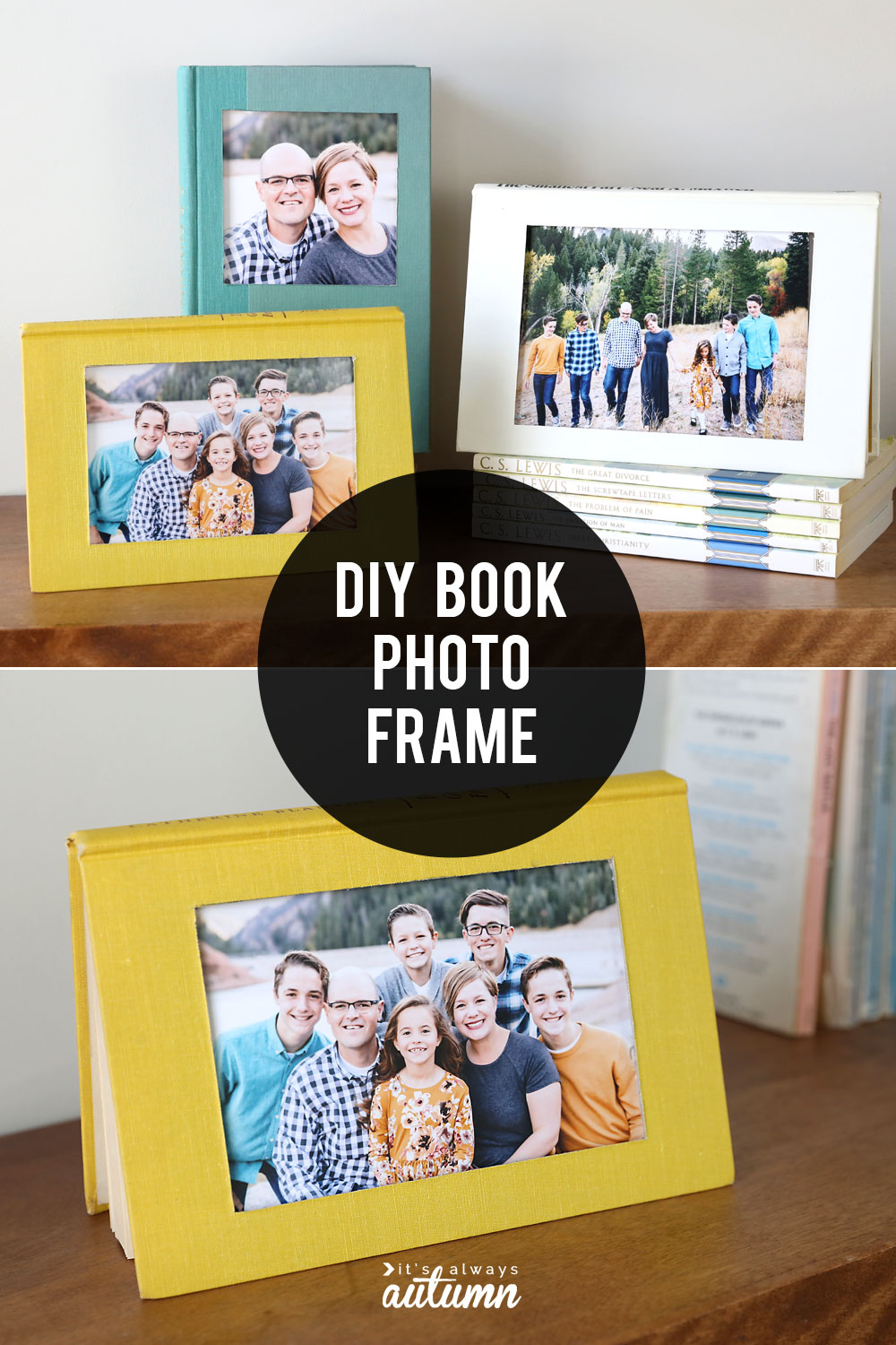 DIY book photo frames