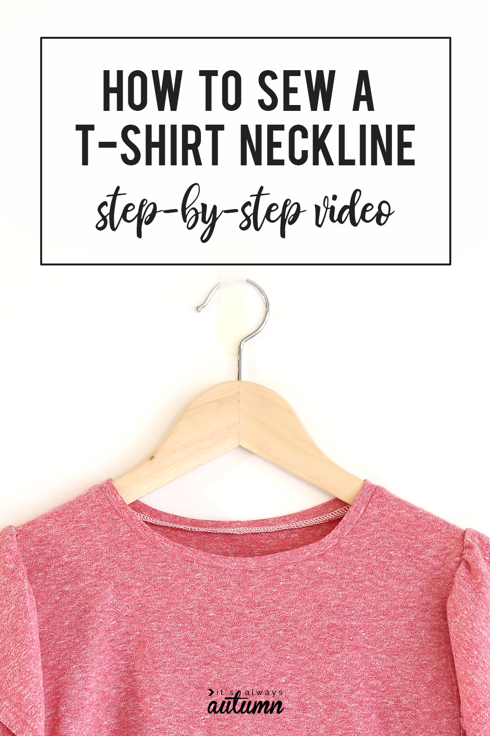 Learn how to sew the neckline on a t-shirt with this step by step video tutorial.