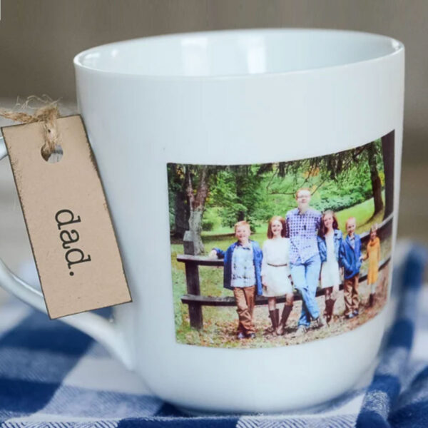Mug with family photo on it.