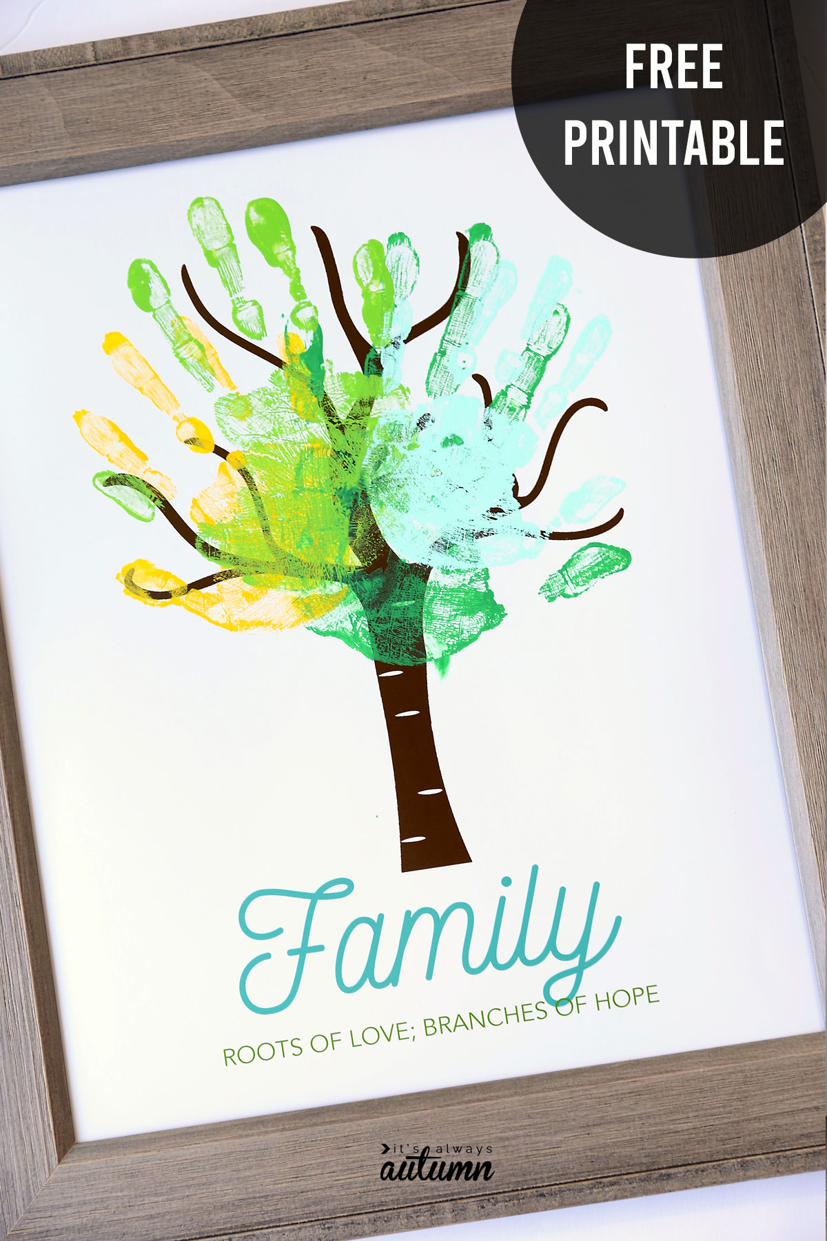 Family handprint tree gift idea