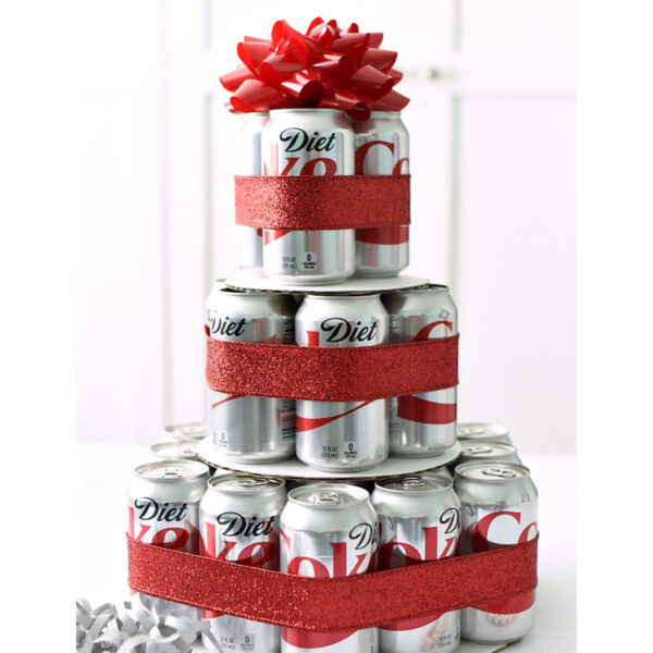 Cake made from diet coke cans.