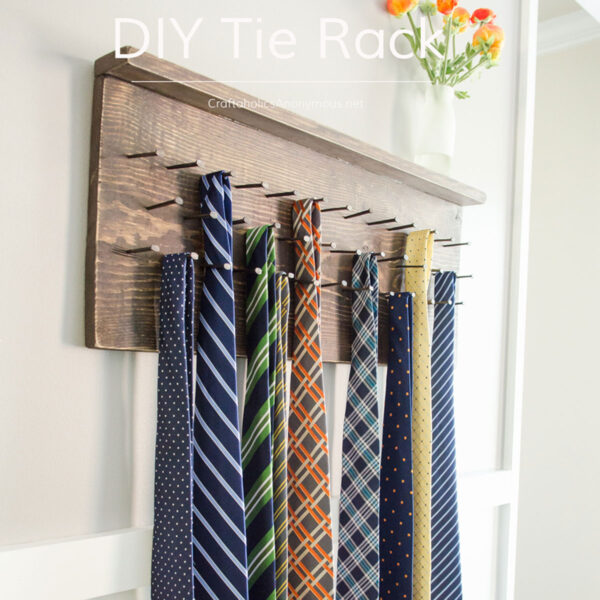 DIY tie rack.