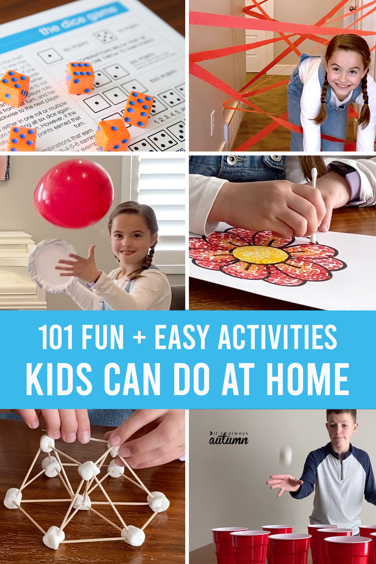 101 fun and easy activities kids can do at home! Tons of simple activities for kids.